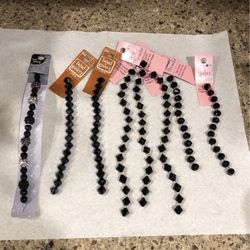 Bundle- (8) Black Bead Strands