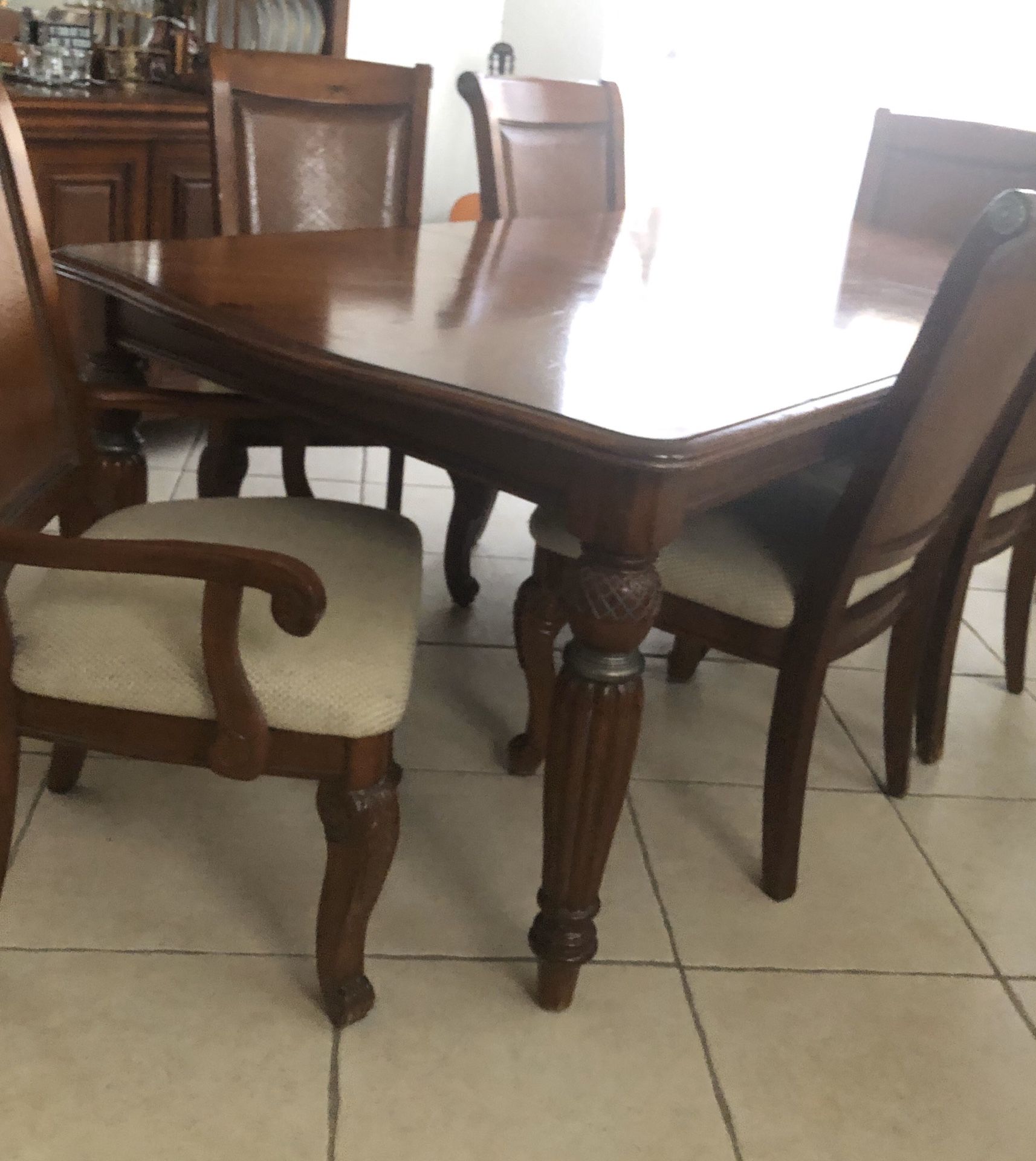 Dining table with 6 chairs and Matching China Cabinet