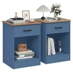 Set of 2 Blue Nightstands