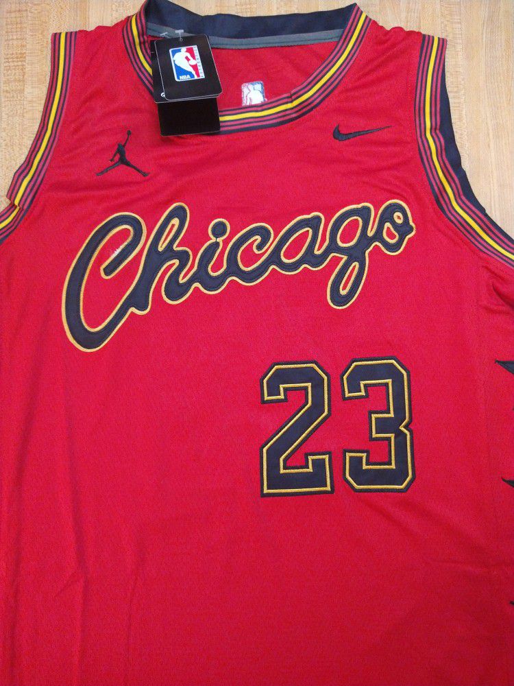 Michael Jordan Black With Gold Bulls New Jersey Size XL for Sale