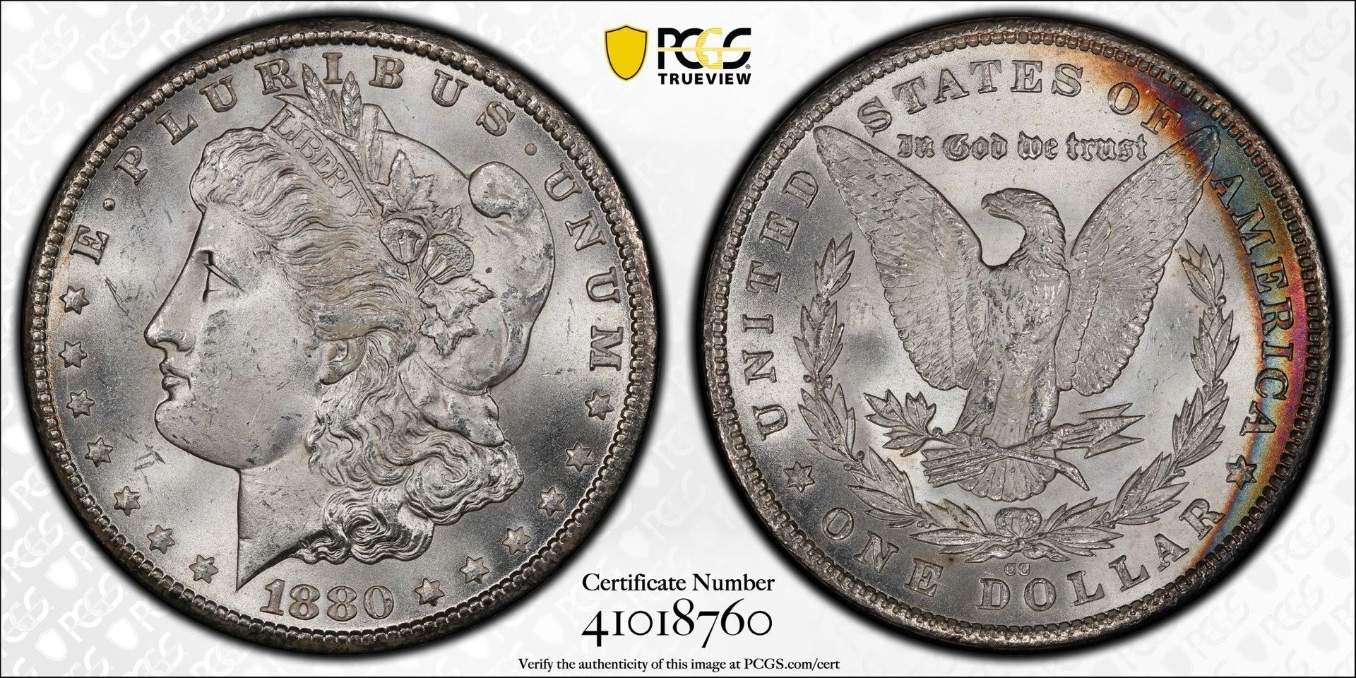1880 CC PCGS/MS64/CAC Morgan Silver Dollar