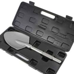 1-1/8" Hex Shank 5" Shovel Width Construction Clay Spade Scoop Shovel Bit for Electric Demolition Jack Hammer w/Carrying Case
