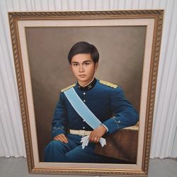 ORIGINAL  OIL  PAINTING  PORTRAIT  OF  A  YOUNG  MAN  IN  UNIFORM   