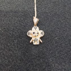 Gold Flower Person Pendant 