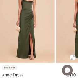 XS Matte satin olive Dress