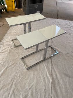 Glass end tables/TV trays from Copenhagen