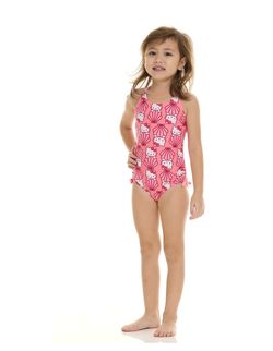NWT girls pink Hello Kitty One-Piece Swimsuit with matching coverup size 2t