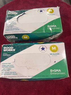 2 boxes of 100 pcs Good Works Performance Pro Nitrile Exam Gloves - Medium   Fe14)