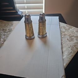 Lighthouse Salt and Pepper Shakers - Brass & Stainless
