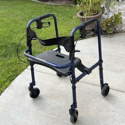4 Wheels Walker With Seat And Brakes 