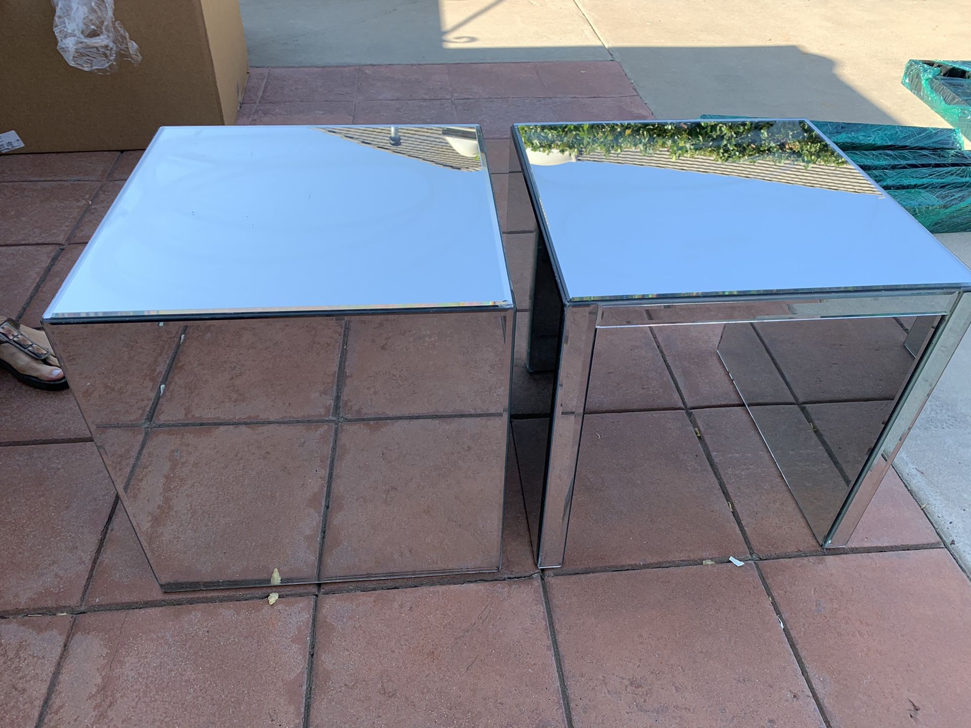 Two mirrored nightstands