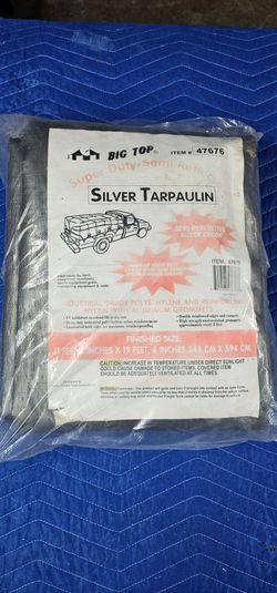 .Big Top Super Duty/Semi Reflective Silver Tarpaulin - #1433/11.4x19.6