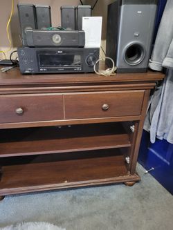 RCA 5 speaker surround sound and entertainment center