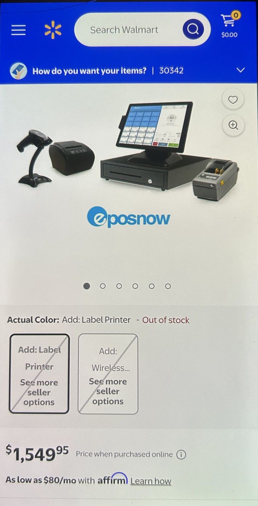 EPOSNOW point of sale (touch screen and cash register)