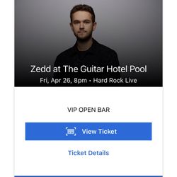 Zedd Ticket At Guitar Hotel 