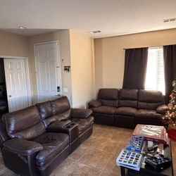 Set Of Leather Couches 