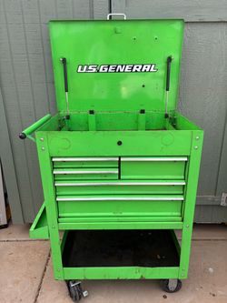 US GENERAL 5-Drawer 30 in. Mechanics Cart Green