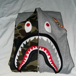Bape A Bathing Ape 1st Camo Sleeve Shark Hoodie Medium