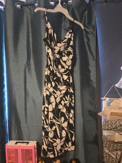 Black and White Floral Spaghetti Strap Dress