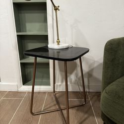 Black Marble End Table