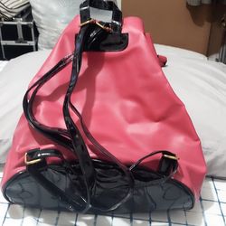 Juicy Couture  Black And Pink Leather Back Pack