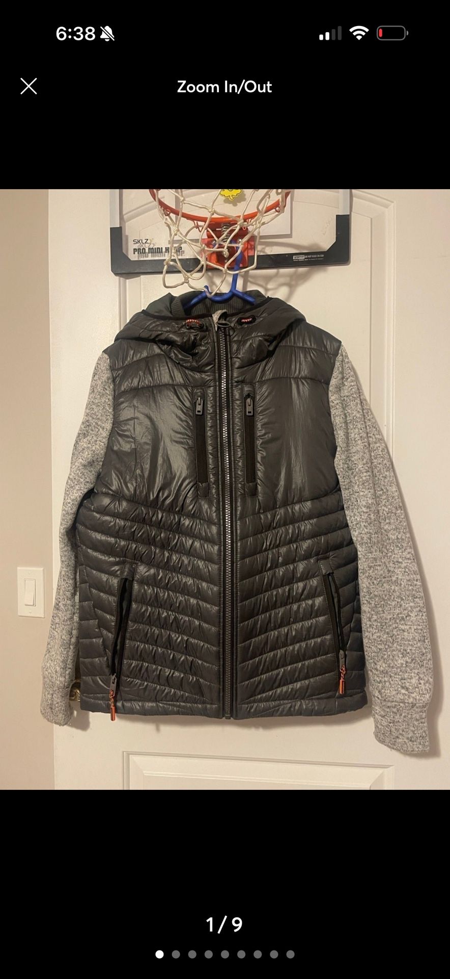 Superdry Storm Softshell Hybrid Zip Jacket Hooded Gray /Charcoal Men’s XL