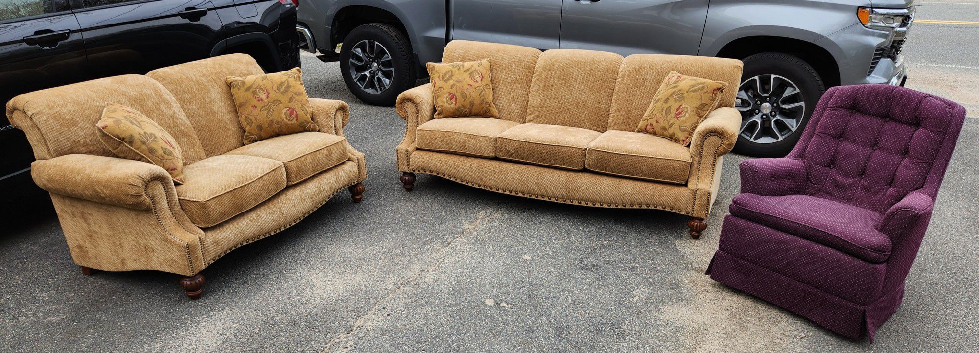 Bernie And Phyl's Living Room Set (Couch, Loveseat, Chair)