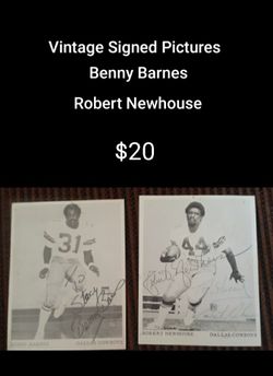 Vintage Autographed Dallas Cowboys Photos 