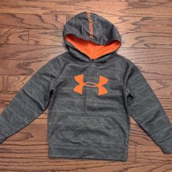 Boys XS Gray With Orange Under Armour Hoodie 