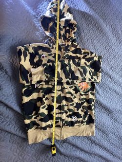 A Bathing Ape Bape Hoodie Large Yellow 1st Camo Crazy Patch Full