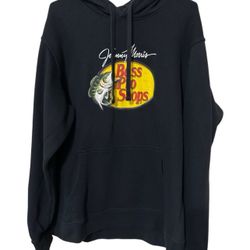 Bass Pro Shops Black Hoodie with Yellow Logo MENS SZ L/G