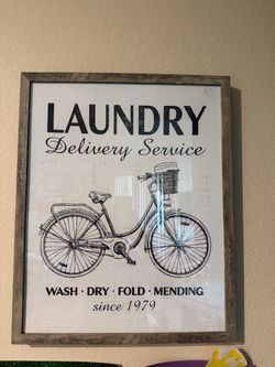Laundry Delivery Service Framed Wall Sign