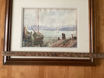 Vintage j.C. Templeton Nautical Watercolor. Framed