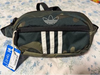 Adidas Camo/White 3-Stripes Waist Pack