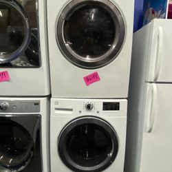 SET WASHER AND DRYER FRONT LOAD WHITE LG GAS 27” INCH WIDTH 