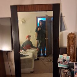 Full Size Mirror 5 Foot 9 Inches Tall Real Hard Wood 