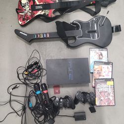 Playstion 2 fat Console Bundle guitar hero