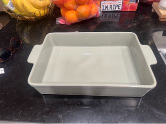 Figmint Stoneware Baking Dish, Sage Green, 2qt Rectangle
