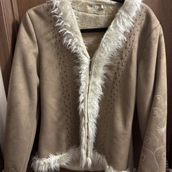 Beautiful Soft  Tan Jacket Made In Italy Xl