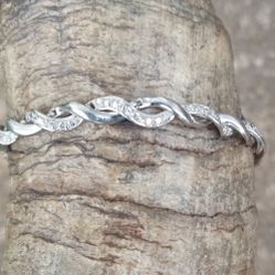 Silver And Diamond Bracelet
