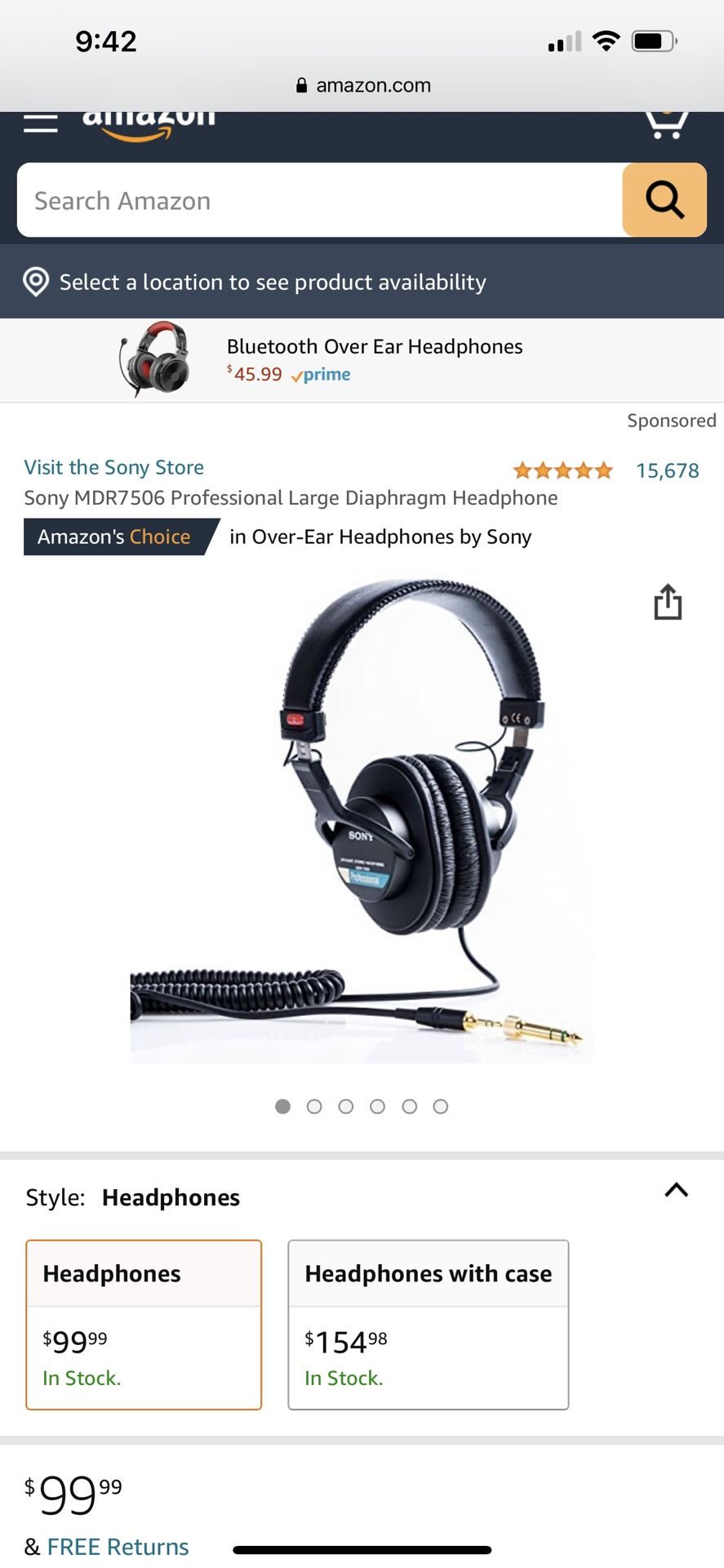 Sony professional headphones MDR-7560