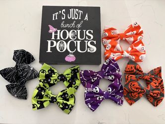 Handmade Halloween Fabric Hair Bows