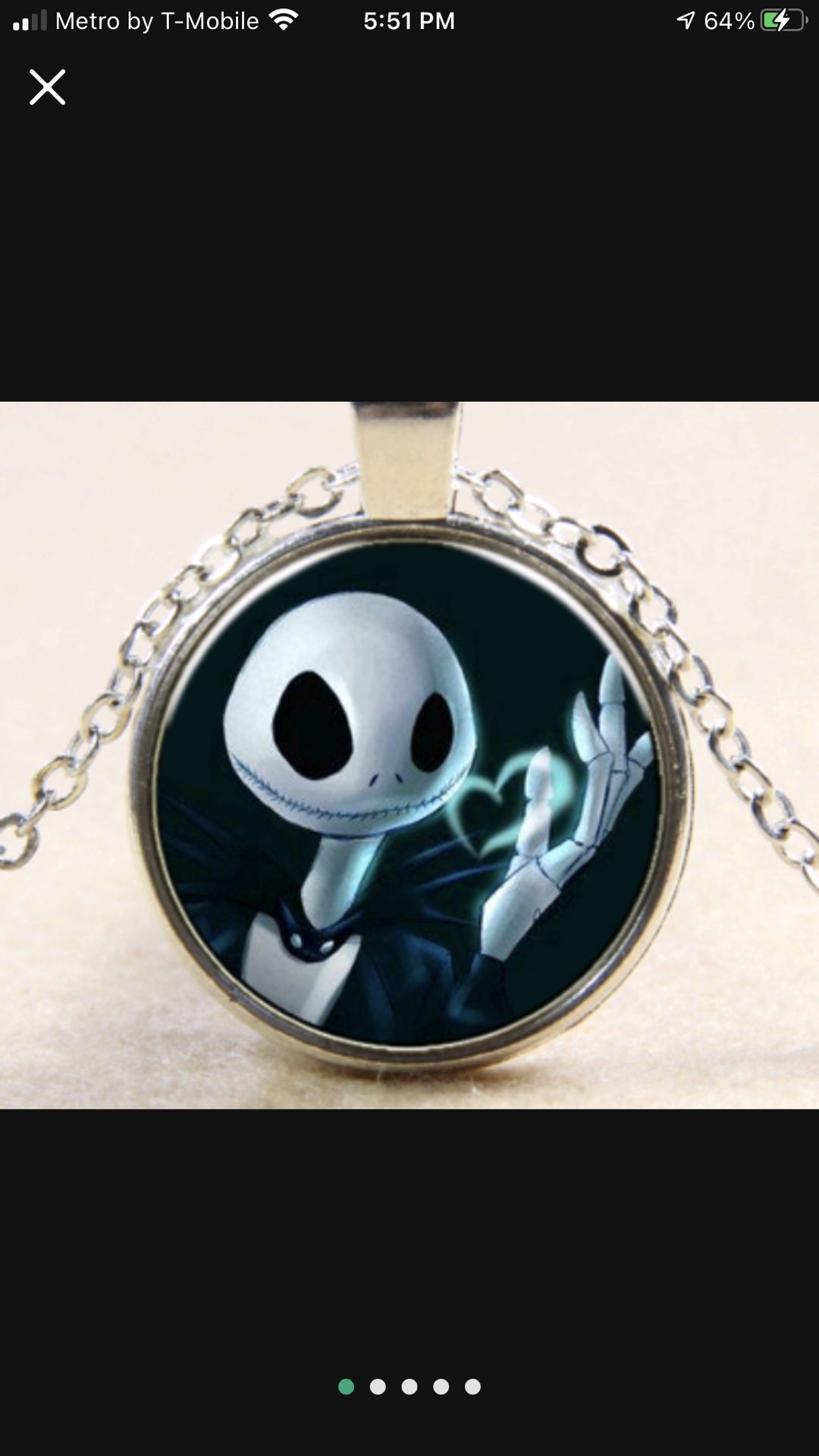 Nightmare Before Christmas Tibetan Silver Necklace