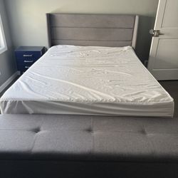 Queen Upholstered Ottoman Storage Bed 