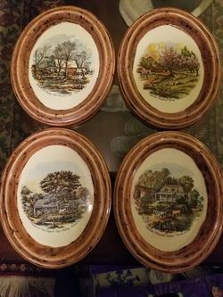 Collectors Currier & Ives antique wall set