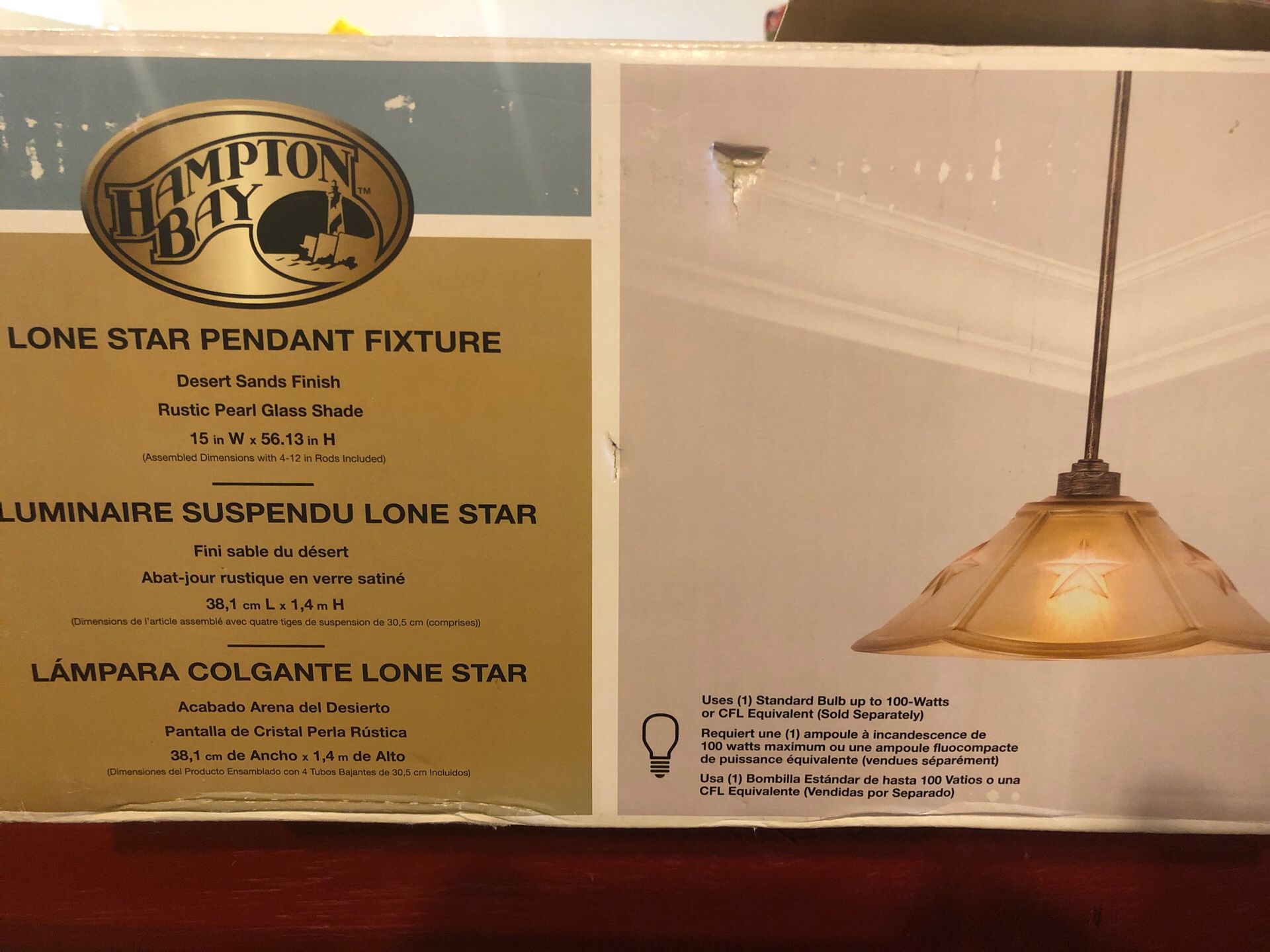 Pendant fixture light by Hampton Bay Lonestar