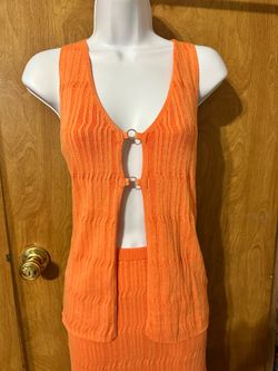 Orange two piece dress set