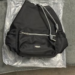 Versace Fragrances Unisex Nylon Drawstring Backpack - Black. Versache