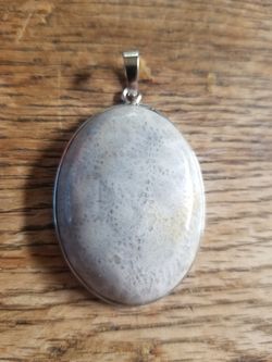 Fossilized coral pendant 15$