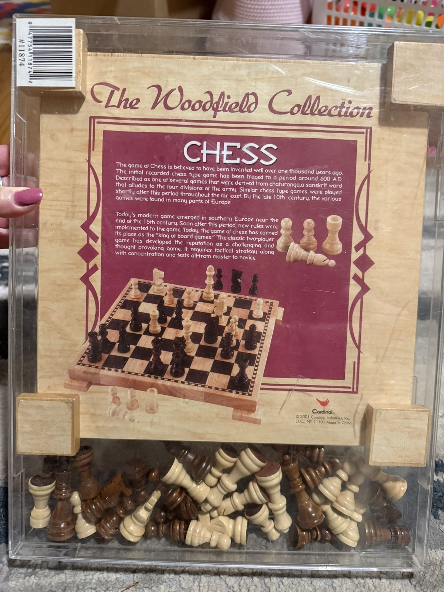 The Woodfield Collection Chess Set with pieces in case